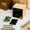 Wooden Digital Alarm Clock with Temperature Table Clock Digital Voice Control Alarm Clock Desktop LED Alarm Clocks Ornament