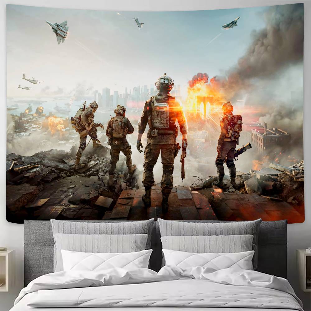 Nová FPS Hra Battlefield 6 Cool Tapiserie Pozadí Závěsná Látka Ložnice Tapiserie Dekorace Místnosti Estetická Tapiserie Závěs na Zeď