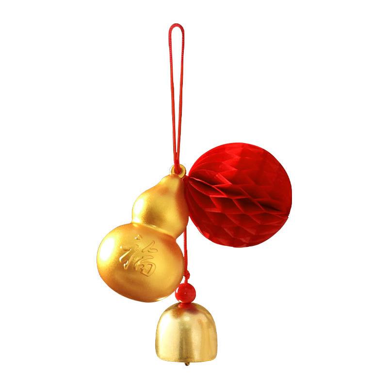 14cm DIY Accessories Cute Bell Design New Year Home Decor Gift of Blessing Gourd Design Auspicious Pendant Multi-Color