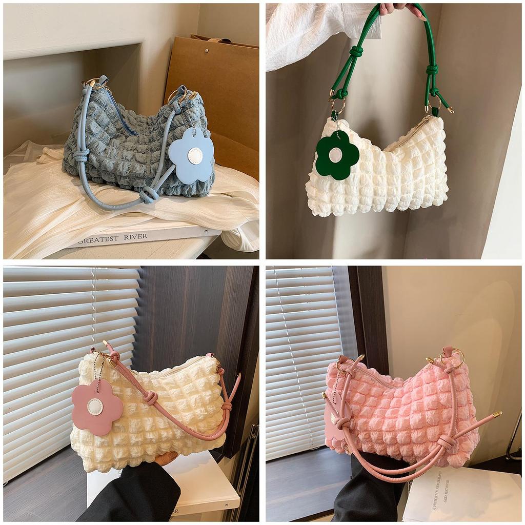 Blossom Handheld Bucket Bag For Women With Color Block Design Street Style