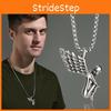 Unique Guardian Angel Wings Cool Men's Titanium Steel Necklace Pendant For Retro Fashion