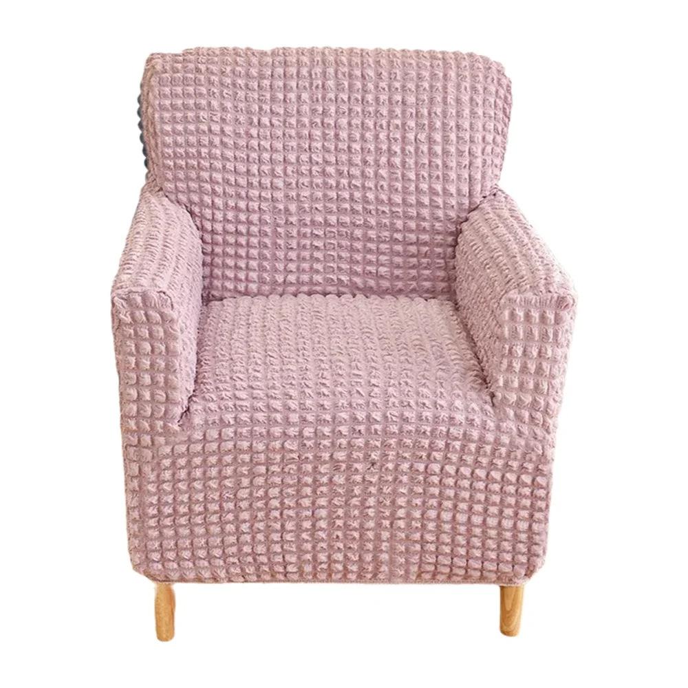 

Simple Style Bubble Yarn Elastic Chair Cover, Single Sofa Cover, Full Package Sofa Cover, Coffee Shop High-back Sofa Chair Cover 1 Seater