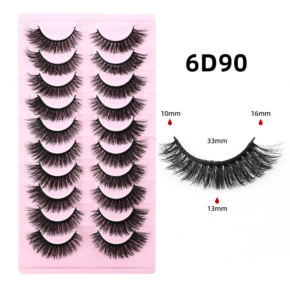 10 Pairs 3D Synthetic Mink Eyelashes Volume Dramatic Long False Eyelashes Bulk Pack