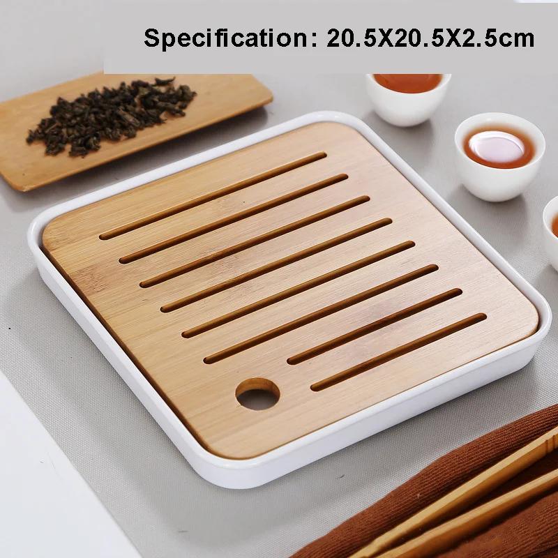 Simple Dry Tea Tray Melamine Bamboo Small Tea Table Travel Tea Set Hotel Dry Tea Table Tray Household Tea Accessories