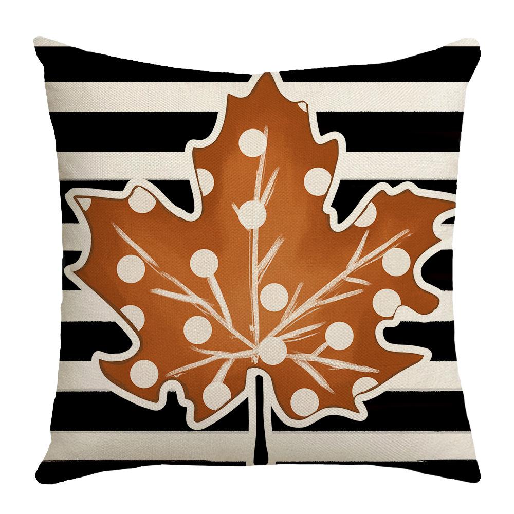 New Autumn Pillow Home Pumpkin Polka Dot Striped Maple Leaf Thanksgiving Sofa Pillow Cover