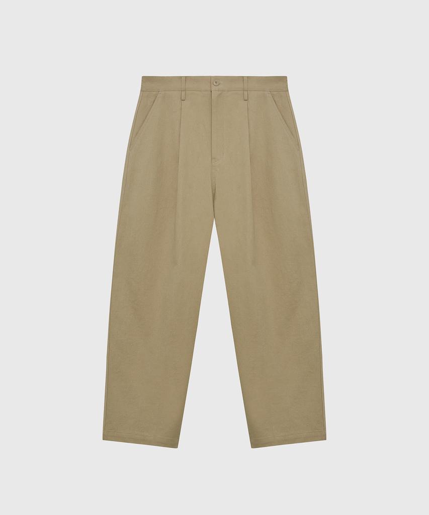 Beideu Double Loop Pleated Trousers Light Beige