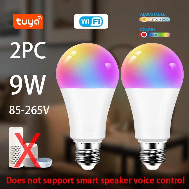 Tuya WiFi Smart Light Bulb E27 RGBCW 16 Million Colors Music Sync Timer Group Control Smart Life APP Controlled 85-265V