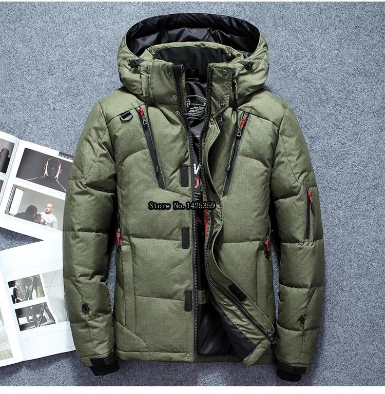 -20 Degree Winter Down Coat Men Down Parkas Jacket Mens Thick Warm Snow Parka Jacket Overcoat Windbreaker Warm Parkas
