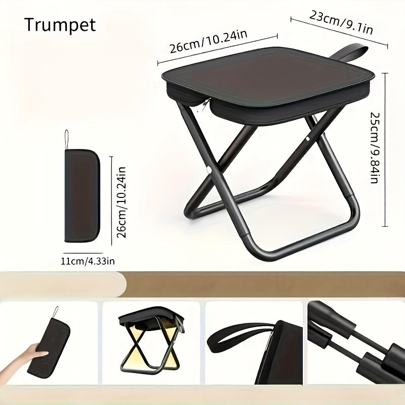 Tragbarer Klappstuhl, Leichtes Eisenlegierungsgestell, Faltbare Outdoor-Camping-Picknickbank, Inklusive Handtasche, Ideal zum Angeln