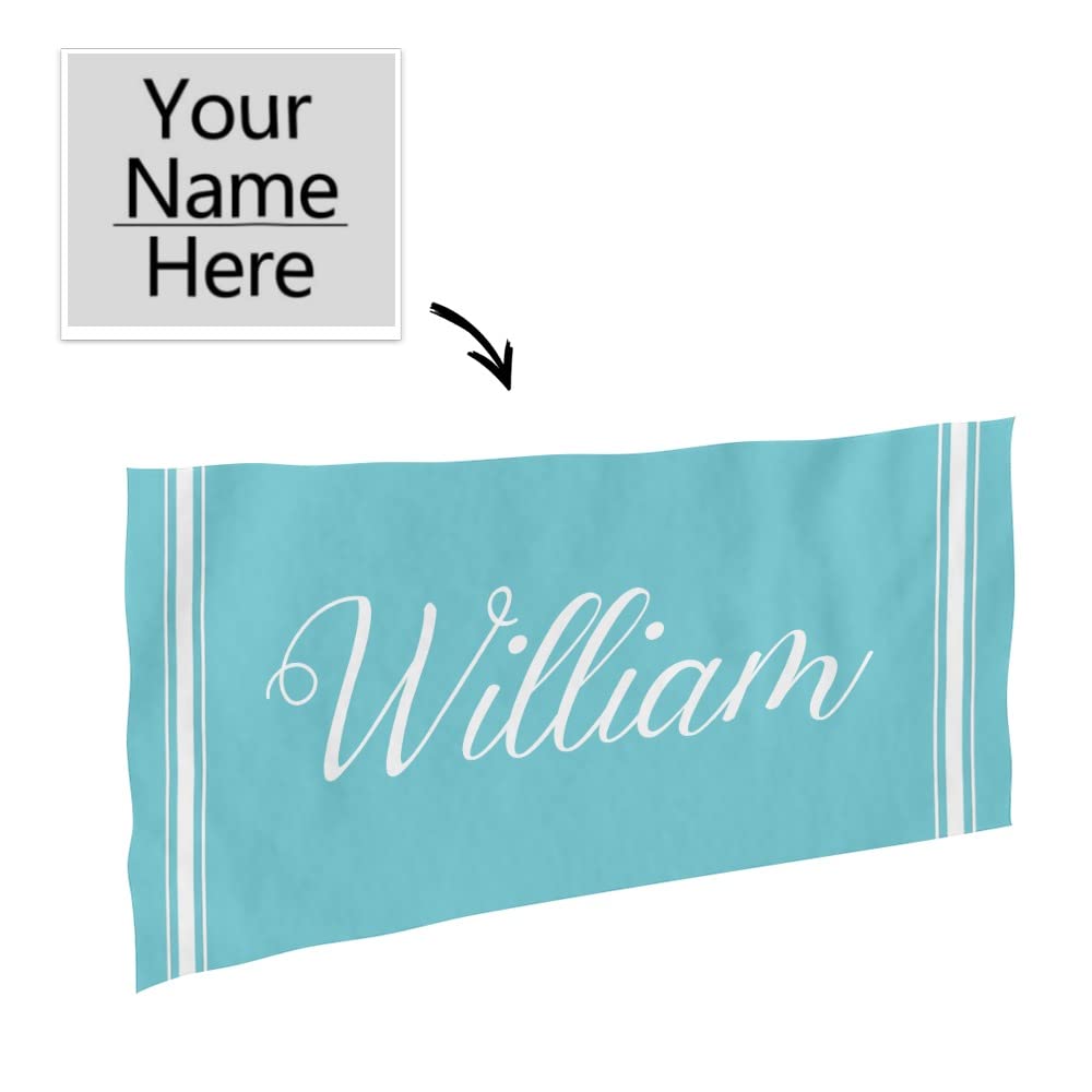 Personalized Striped Beach Towel Custom Name/Logo Oversized Microfiber Towel Summer Party Gift for Beach Swimming Bath Sports