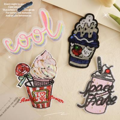 Embroidery Logo Badge Logo Embroidery Shoes and Hats Accessories Sequins Iclothing Accessories Patch Cloth Sticker