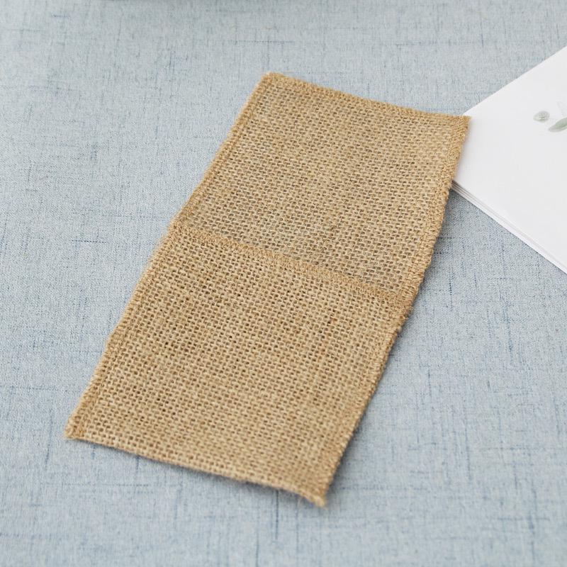 Lace-Trimmed Burlap Cutlery Bag for Weddings & Festivals - DIY Handmade Jute