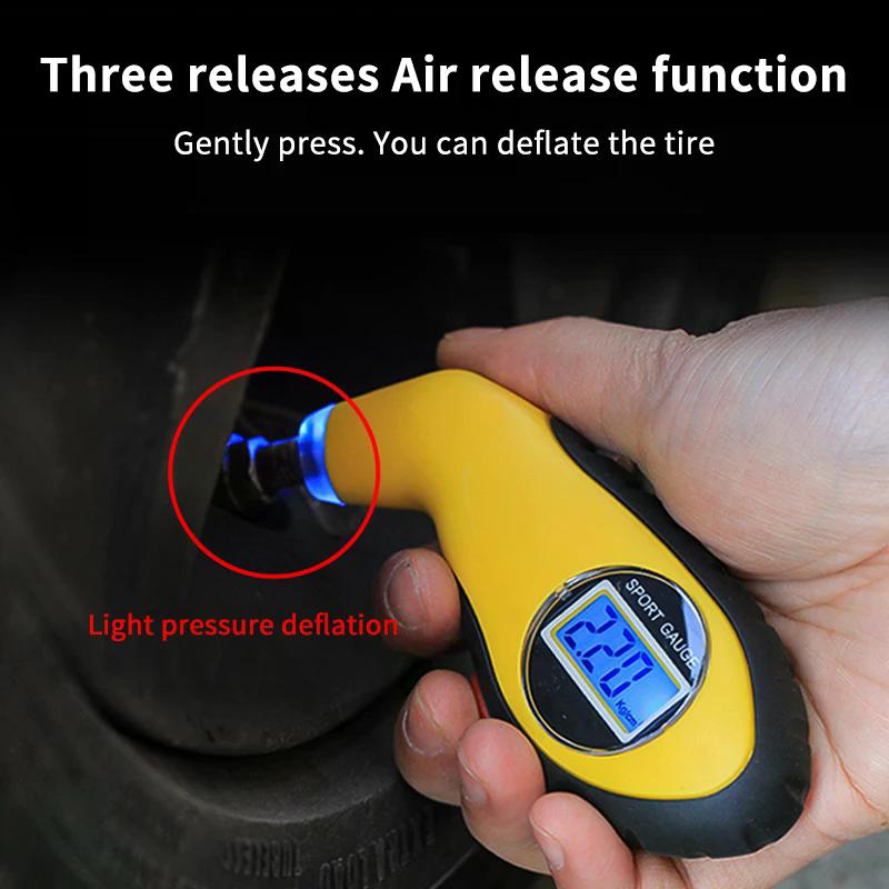 Car Tire Digital Barometer LCD Electronic Tester Digital Tyre Air Pressure Gauge Yellow Tire Manometer Barometers Tester Tool