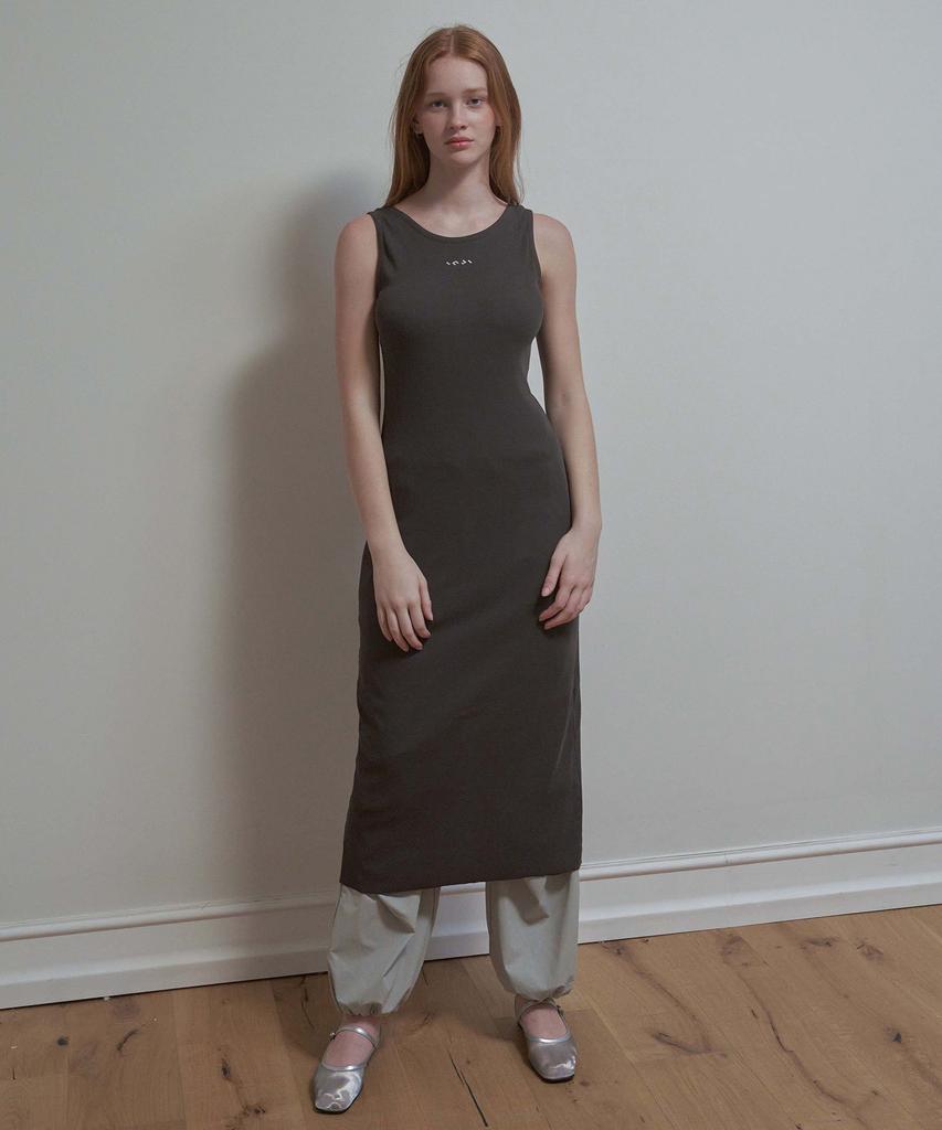 Ingi Active Ribbed Layered Wrap Dress Charcoal