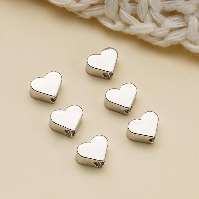 Copper-Plated 18K DIY Heart Spacer Beads for Jewelry Making: Smooth Pearl Beads for Bracelet & Necklace.
