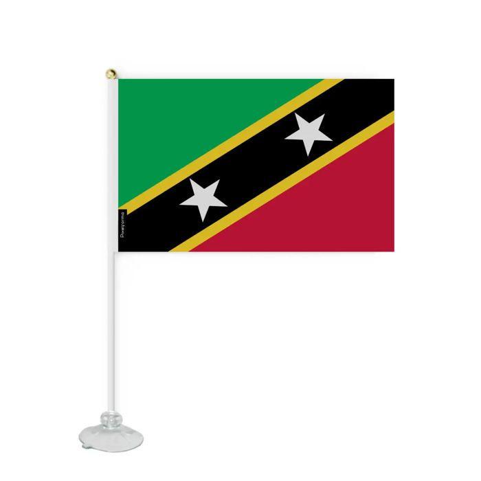 Drapeau - Saint-Christophe-et-Niévès - 20 X 30 Cm - Polyester Résistant - Ventouse Incluse - Recto/verso