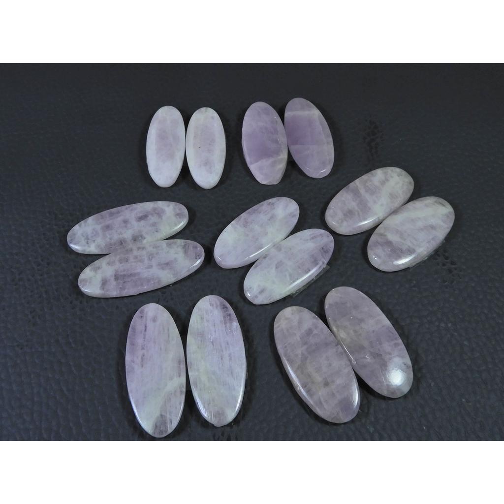 196Cts. Natural Pink Kunzite Matched Pair Oval Cabochon Gemstone 7 Pair Lot C-403