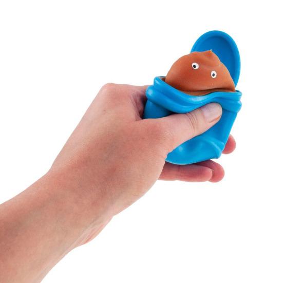 Popping Shit Toilet Squeeze Toy Stress Relief Cartoon Poop Toilet Cup Anti-Anxiety Stress Ball Portable Students Office Worker Desk Toy