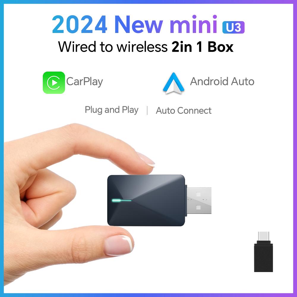 

Mini U3 Plug and Play USB Car Wired to Wireless Carplay Adapter Dongle A