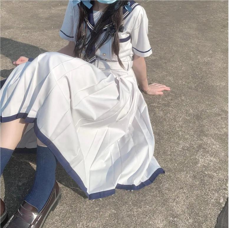 Japanischer Akademischer Stil Süßes Damenkleid Matrosenkragen Kawaii Vestidos Weibliche Lolita-Kleider Sommer Niedlich Damen JK