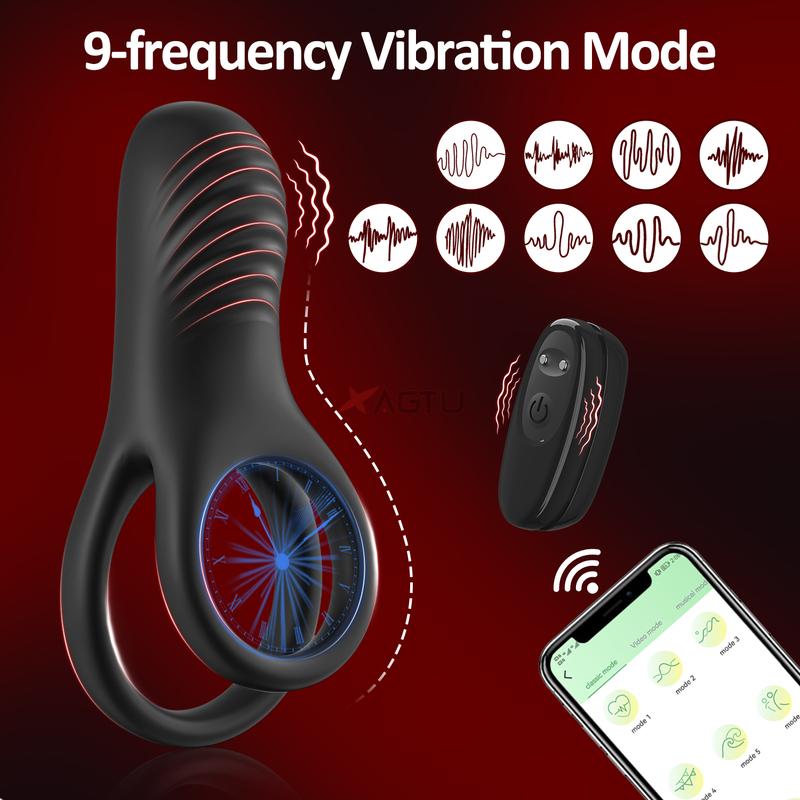 APP Control Vibrating Cock Ring for Men Clitoris Stimulation Ejaculation Delay Penis Ring Adult Supplies Sex Toy for Couples
