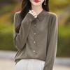 Polo Collar Knitted Cardigan: Slim Fit, Solid Color, Versatile for Spring & Autumn Women's Business Casual Wear