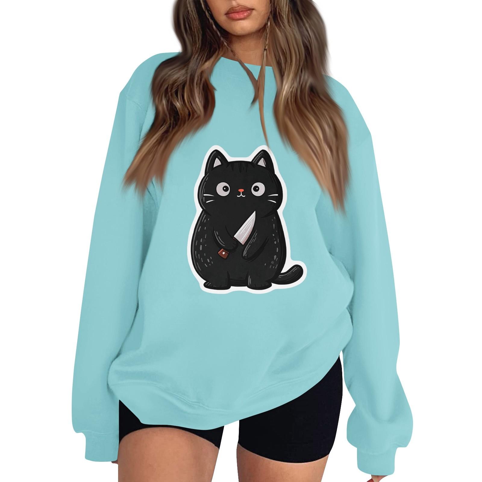 

Женский пуловер с заниженной линией плеча, спортивный свитшот с принтом на Хэллоуин XXL