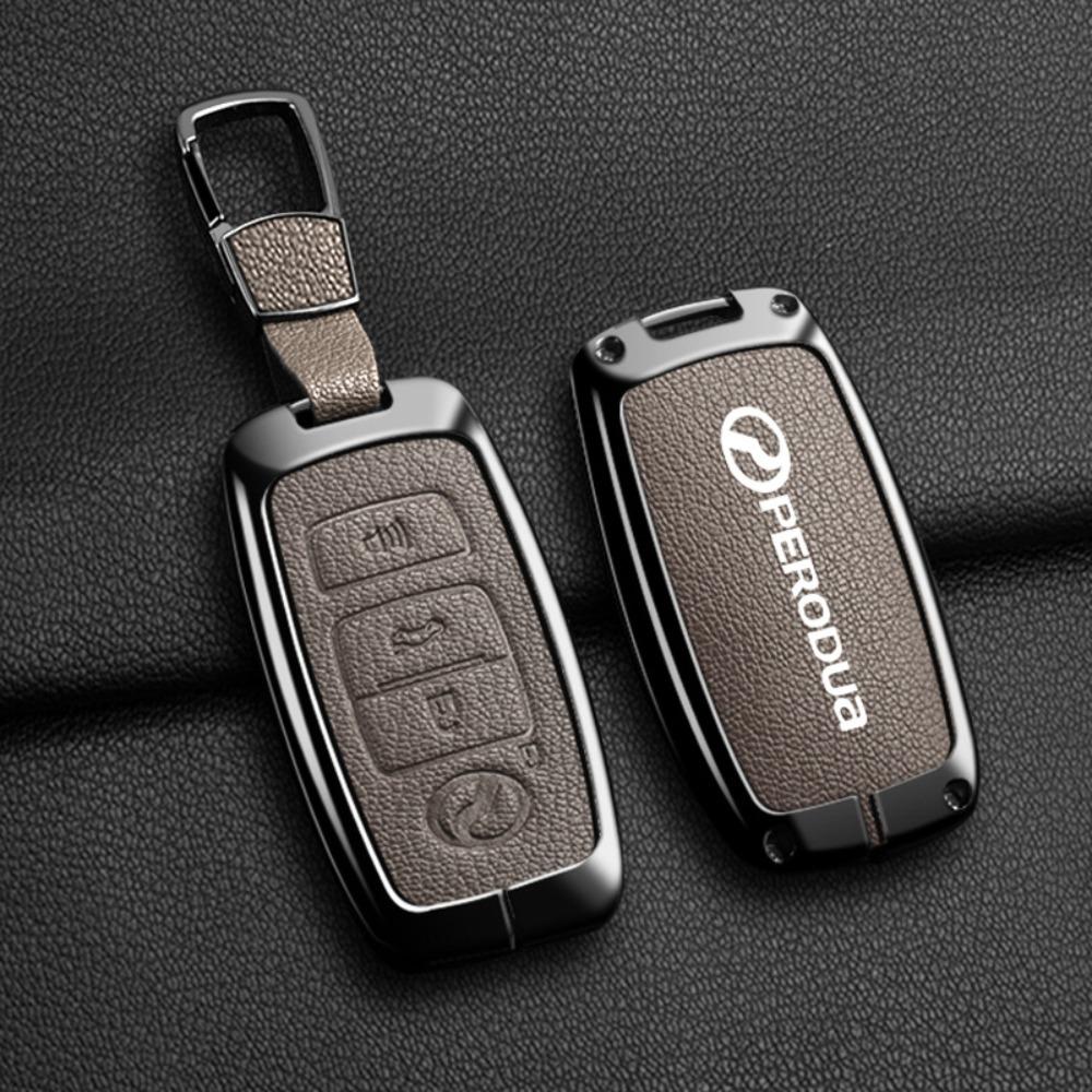 For PERODUA Toyota Car Key Cover Metal Shell Protector for Men Women with Remote Control