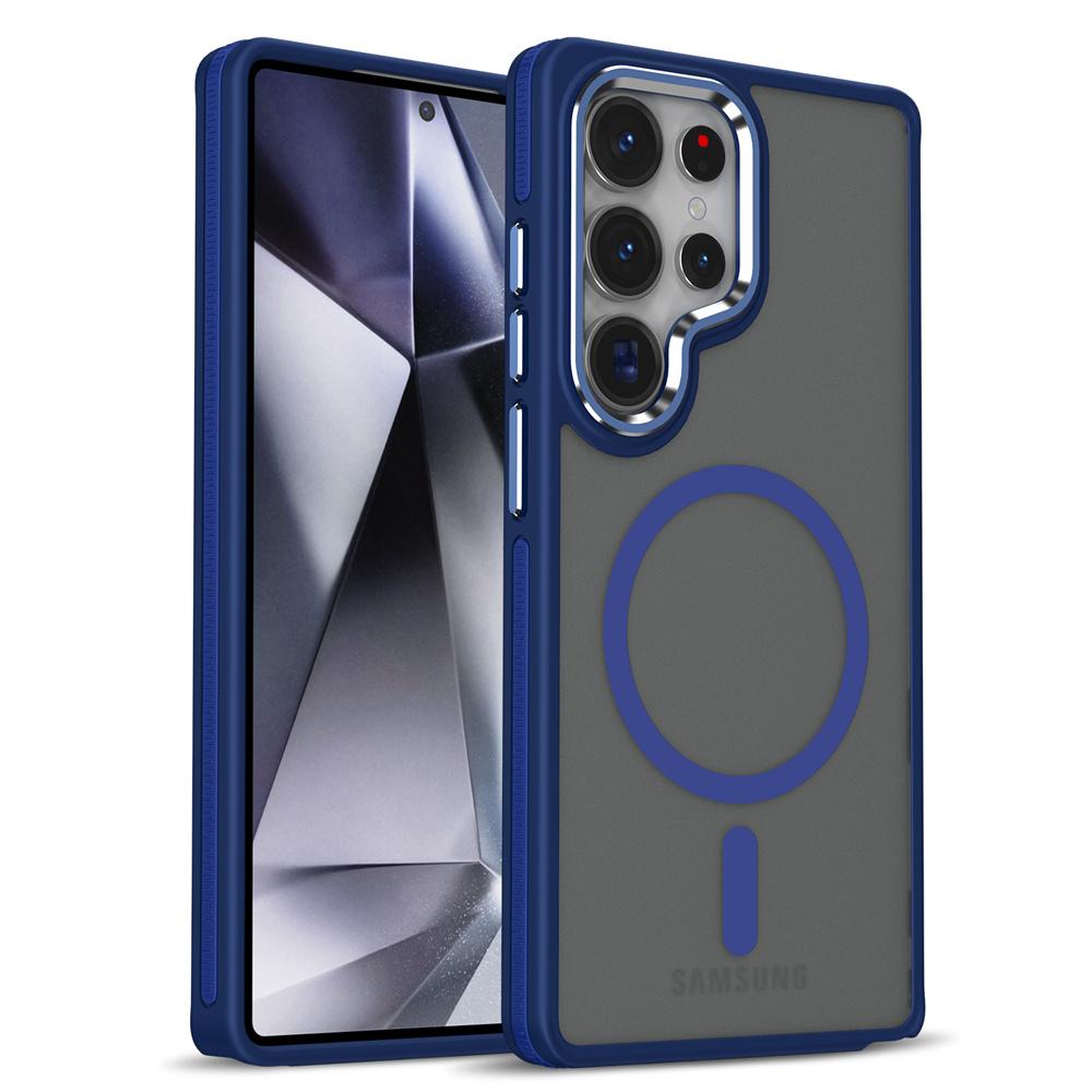 Luxusní magnetický obal Magsafe pro telefon Samsung Galaxy S25 Plus S24 Ultra S23 FE S22, kryt odolný proti nárazům, pro bezdrátové nabíjení