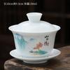 1pcs Tea Cup Ceramic Tea Bowl White Porcelain Large Sancai Cover Bowl Teacup Kung Fu Tea High Quality Chinese Style