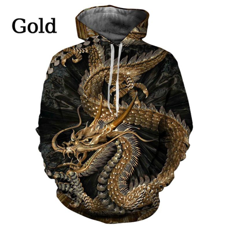 Harajuku Fashion Abstract Dragon 3D Print Hoodie Cute Animal Sweatshirt Men/Women Casual Pullover