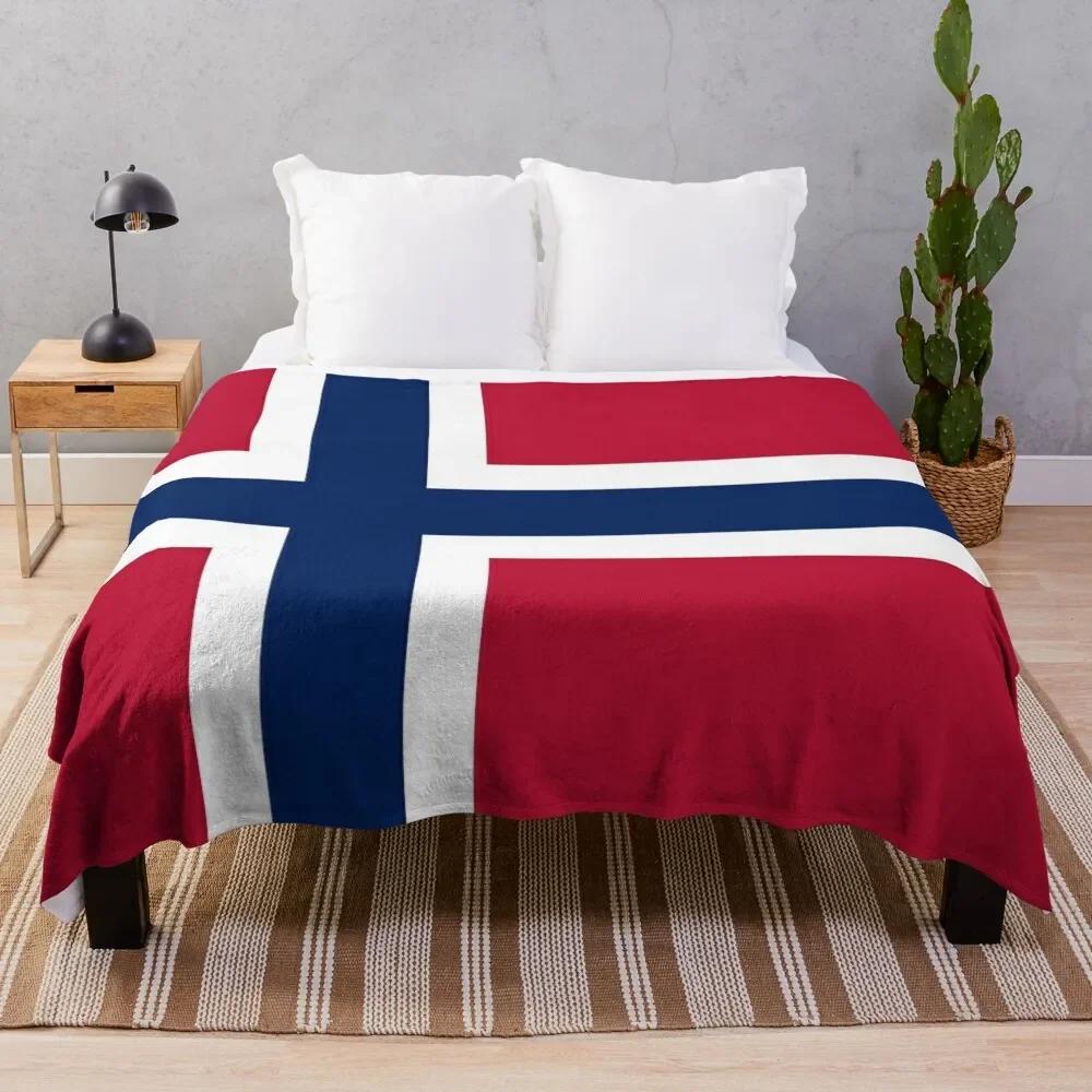 Norway Flag Throw Blanket Soft Plush Plaid funny gift Blankets For Bed for winter Blankets throw blanket  thin blanket 75cmx90cm