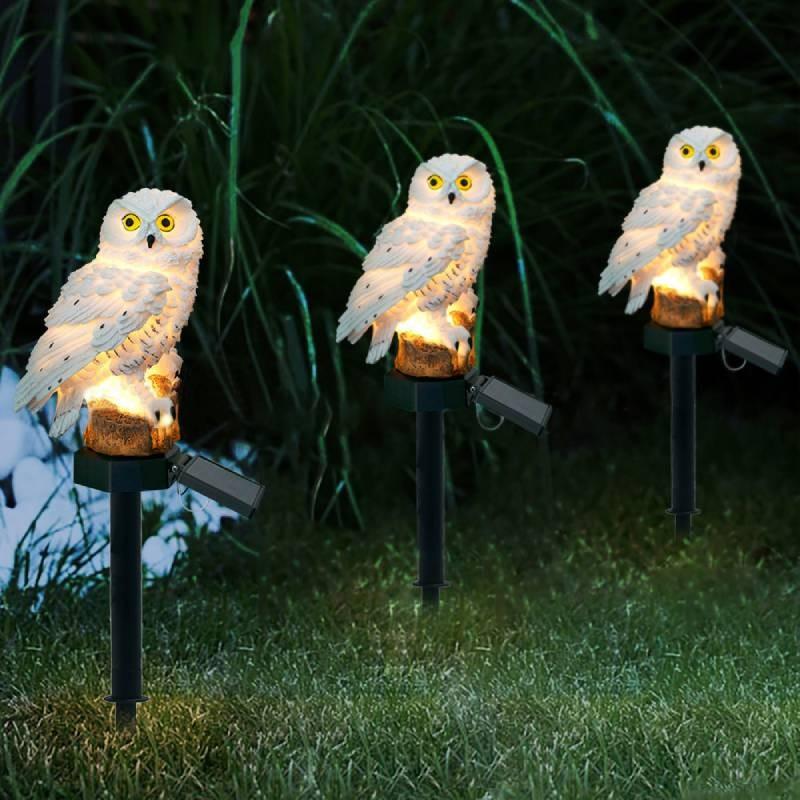 Light Solar Owl Animal Resin Garden Lawn Decorative Landscape Night Lighting