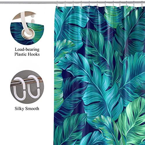 Tropical Shower Curtain Palm Leaf Shower Curtain for Bathroom Leaf Shower Curtain Plant Jungle Shower Curtain Waterproof Fabric with Hooks