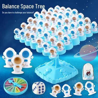 Astronaut Frosch Balance Baum: Pädagogisches Jenga-Spiel für Kinder zur Konzentrations- und Geschicklichkeitsentwicklung.