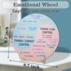 Feelings Wheel Therapy Office Decor, 9.7 Inches Diameter Large Double Sided Mental Health Decor Emotion Wheel with Stand, Wooden Coping Wheel Chart