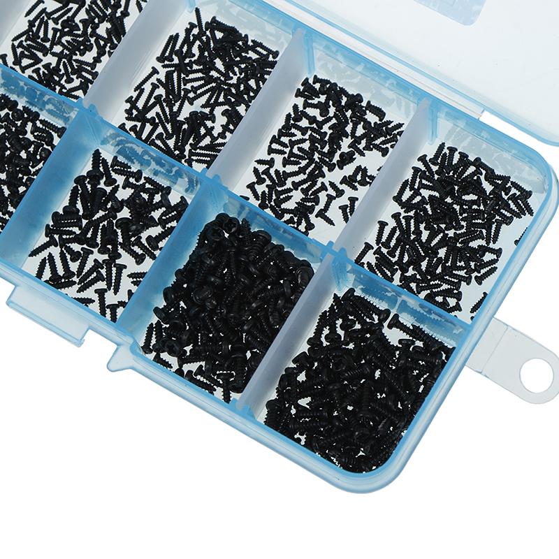 1000 Teile/satz M1 M1.2 M1.4 M1.7 Mix Pa Kopf Micro Schrauben Rundkopf