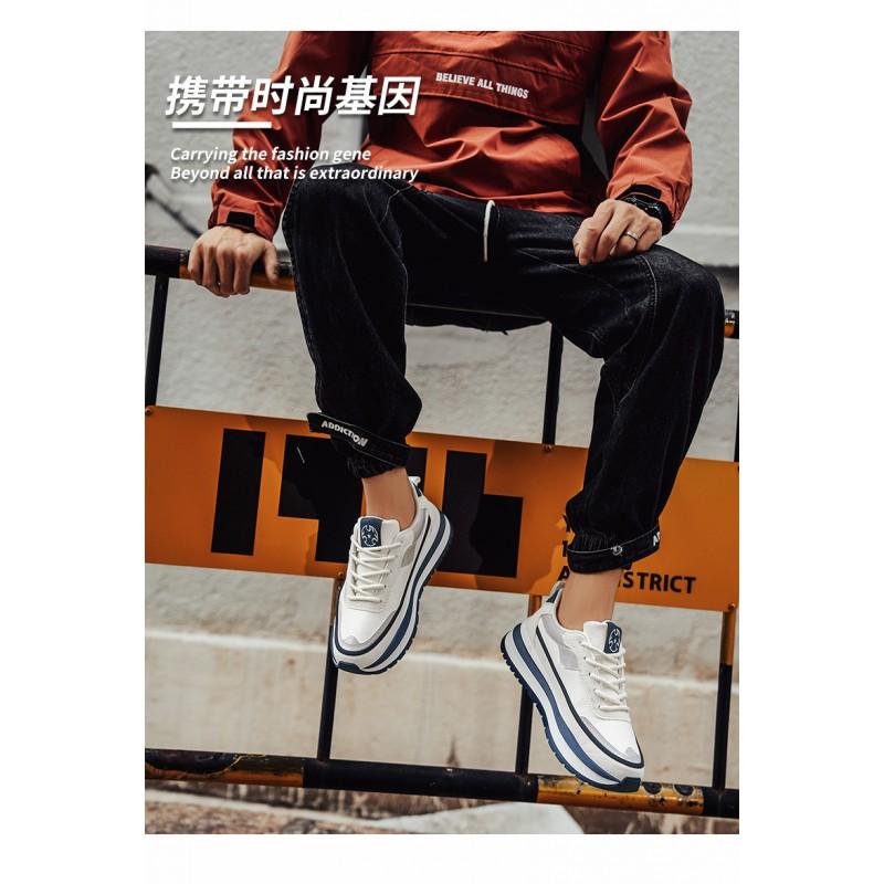 Zapatos de Hombre Son de Gama Alta Versátiles Casuales Adecuados para Adolescentes. Ellos Corriendo Deportes Aumento de Altura. Negro Moderno