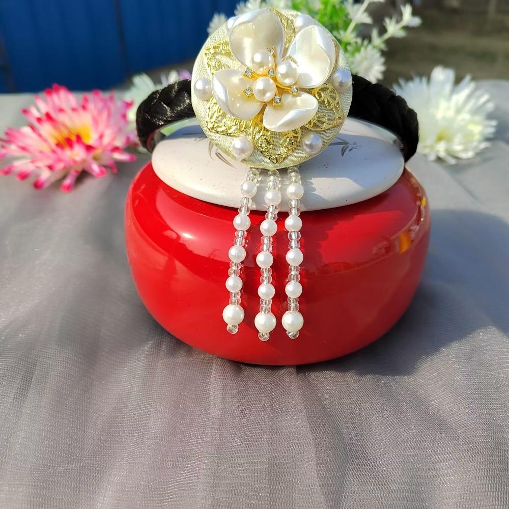Flower Hanbok Hairband Pearl Stage Dance Hair Hoop Sweet Korean Headband  Girl