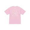 T-shirt à manches courtes unisexe MLB Monogram Big Lux Automne/Hiver 25 Yankees de New York Confortable Respirant Simple Col rond Rose 3ATSM0454-50PKM