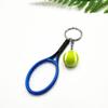 Creative Design Personality Simulation Tennis Racket Pendant Key Chains for Women Men Stainless Steel Backpack Accessories Gift