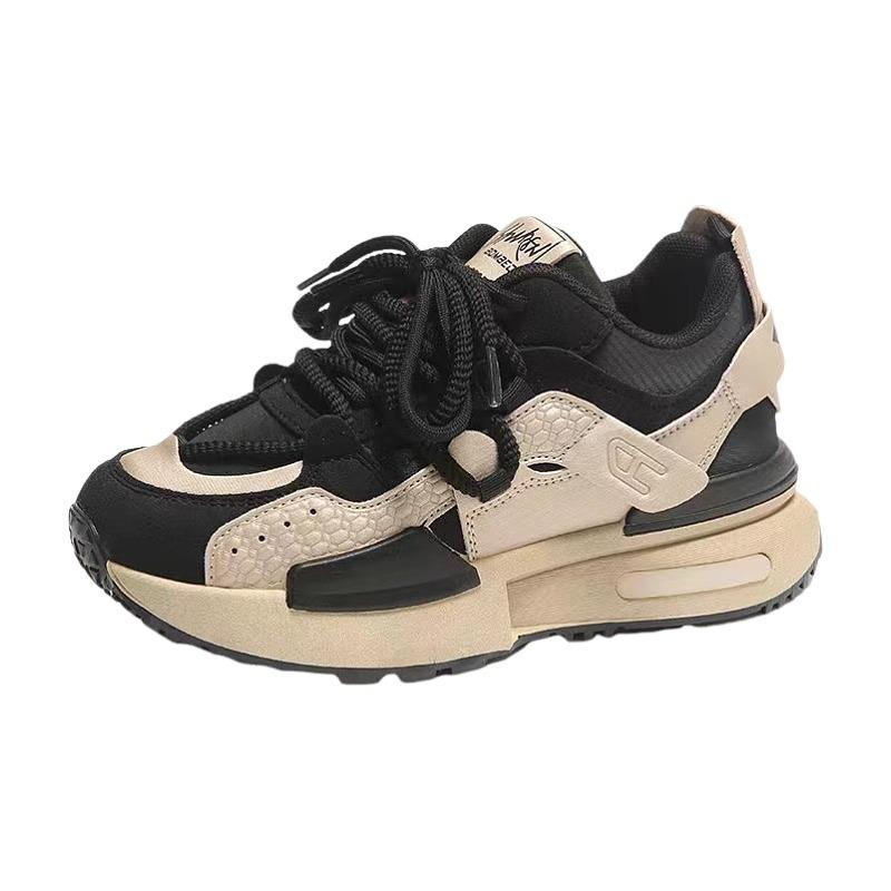 Platform waffle shoes women's new spring and autumn 2025 super fire lightweight soft sole casual sports shoes versatile dad shoes