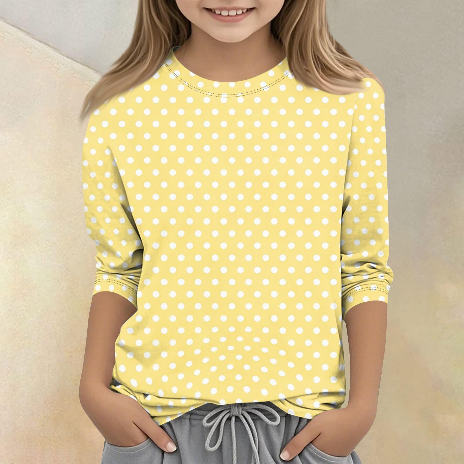 

Children s Printed Round Neck Seven Quarter Sleeve Casual T-shirt 160 жовтий