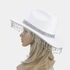 Lightweight Fedoras Hat Woman Men Felt Ladies Cowboy Hat Party Rhinestone Western Party Hat Bonnet Men Windproof Hat