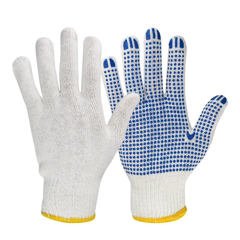 Dot-Grip Cotton Work Gloves for Construction: Durable, Protective, and Wear-Resistant.
