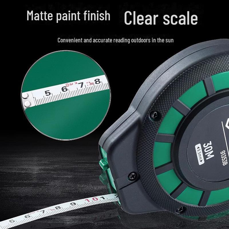 Shida High-Precision Long Steel Tape Measure - 20m/30m/50m Soft Construction Ruler, Models 91351B/91353B