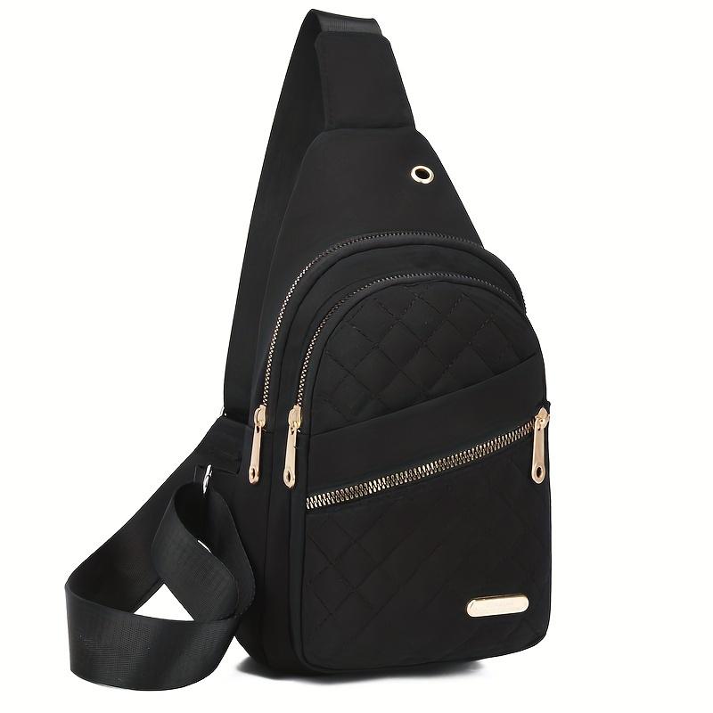 Casual Sling Bag, Quilted Chest Crossbody Purse with Multiple Pockets, Roomy Practical Shoulder Bags for Versatile Daily Use