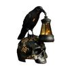 Halloween Crow Skull Night Light Table Lamp Halloween Decorative Skull Lamp Gothic Decorative Night Light Resin Craftsmanship