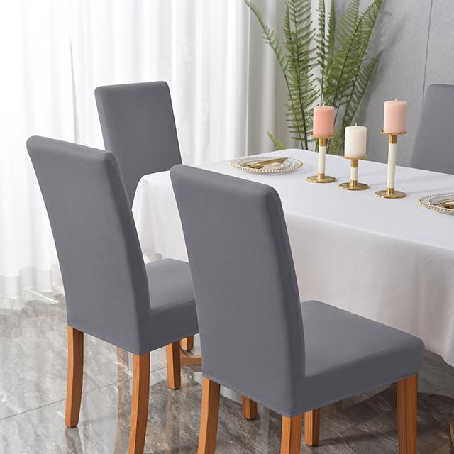 1 2 4 6pcs Solid Color Chair Cover Stretch Spandex Elastic Slipcovers Chair Covers For Dining Room Kitchen Wedding Banquet Hotel for Home