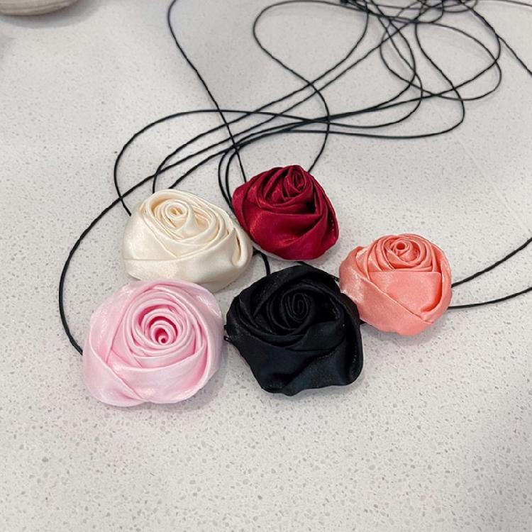 Fashion Silk Rose Flower Collar Choker Necklace Neck Chain Jewelry for Women